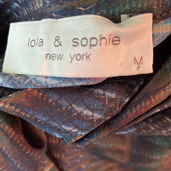 Lola & Sophie Drawstring Tie Front Dolman Sleeve Blouse - M - Picture 9 of 12